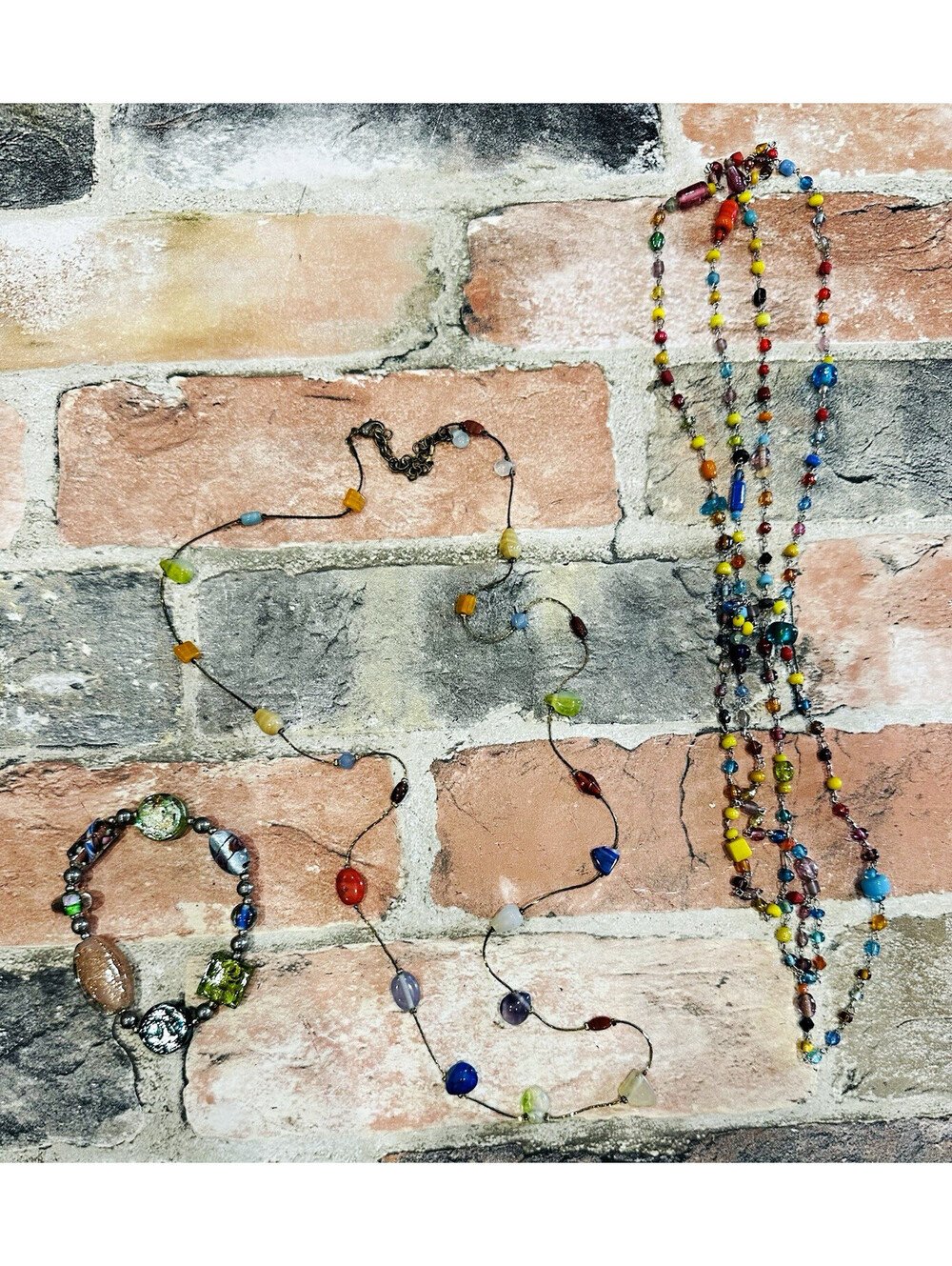Multicolor Glass Beaded Stretch Bracelet, Unisex Adults, Beaded Style